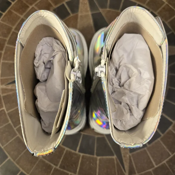 NIB Club Exx Dolls Kill Holographic Ice Breaker Platform Boots - Picture 8 of 12